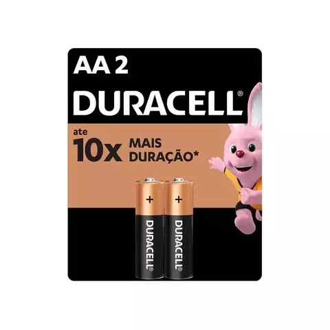 PILHA DURACELL GROSSA EMBALAGEM COM 2 AA 2