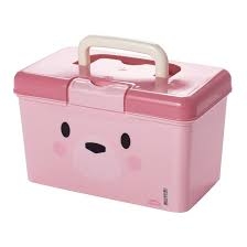 CAIXA ORGANIZADORA FARMA DECORADA MENINA URSO