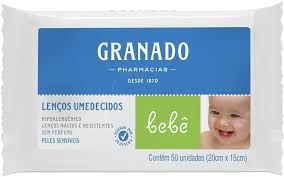 Lenco Umededecido Granado Bebe Pele Sensiveis 50un