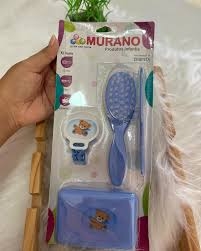 Kit Pente escova E Prendedor Azul