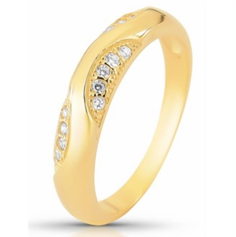 Anel Lua com Zircônias 10X R$280,00