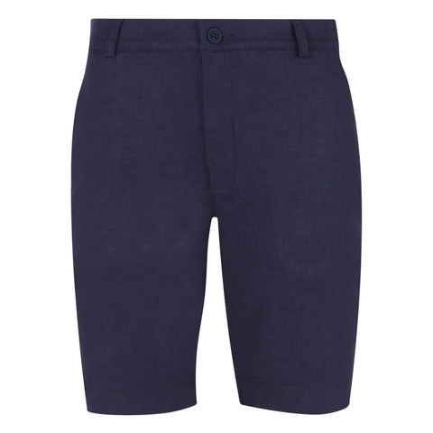 Bermuda Linho Alfaiataria Azul Marinho Cós de Elastico