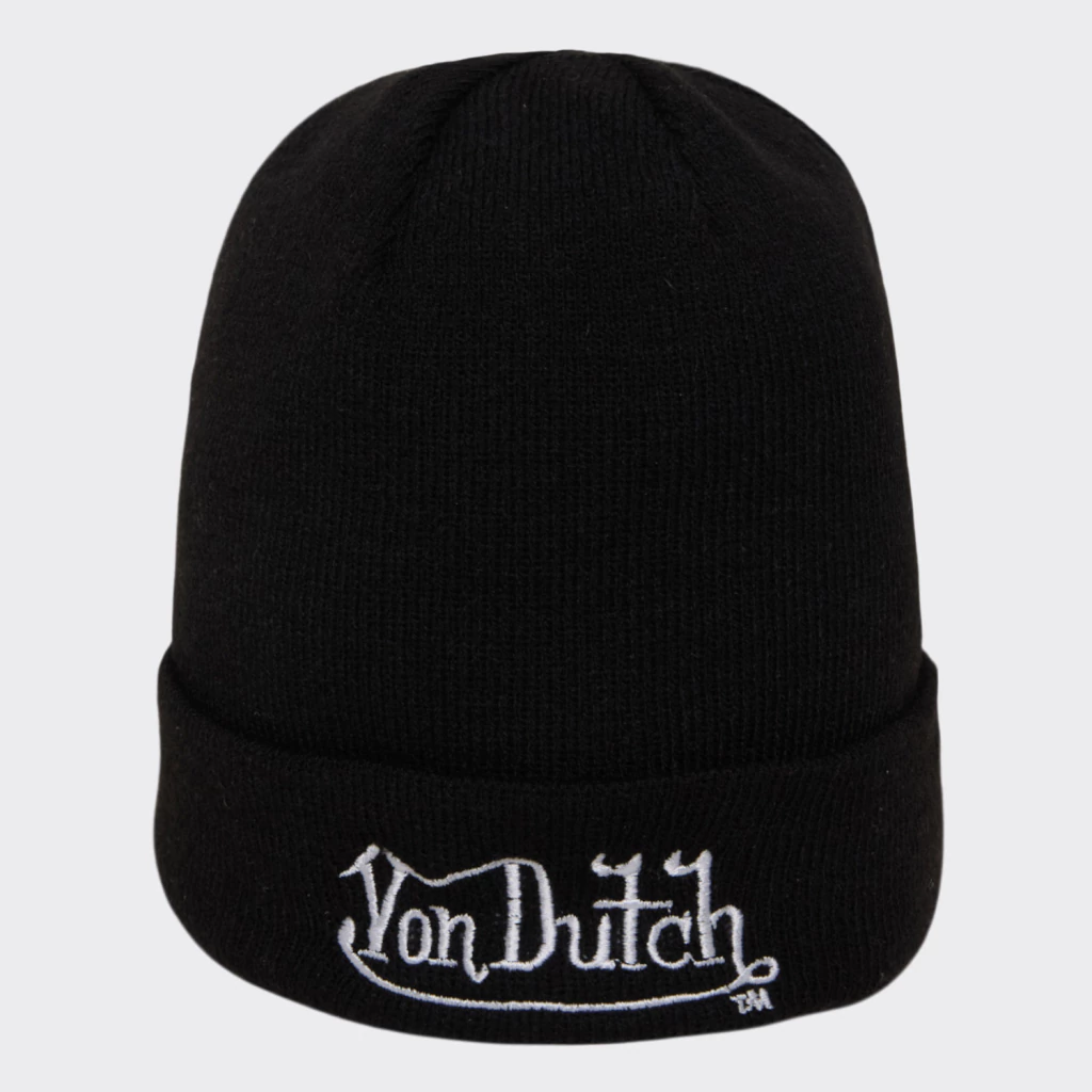 Gorro Von Dutch Logo Signature Preto Logo Branca