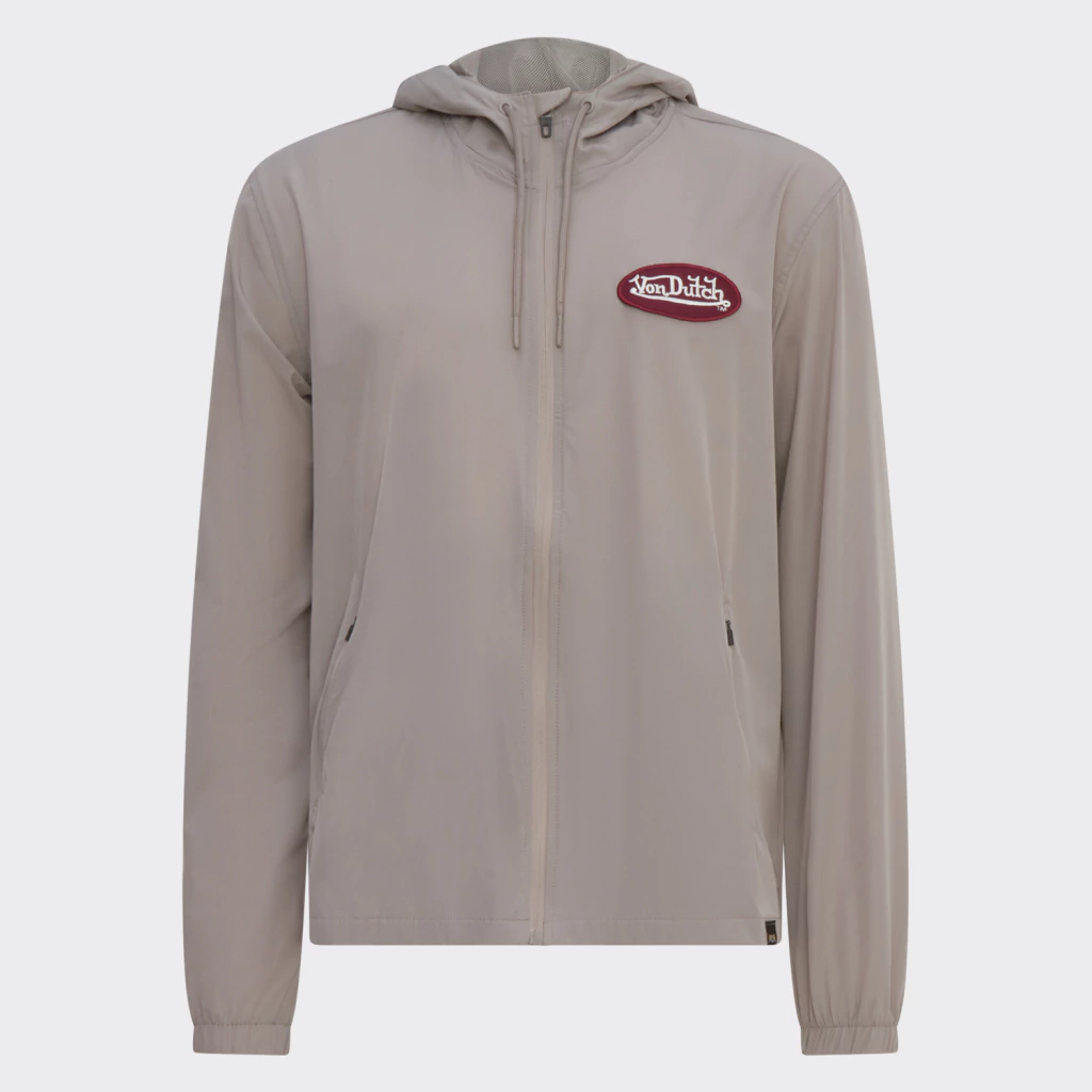 Jaqueta Corta Vento Capuz Von Dutch Patch Signature Cinza