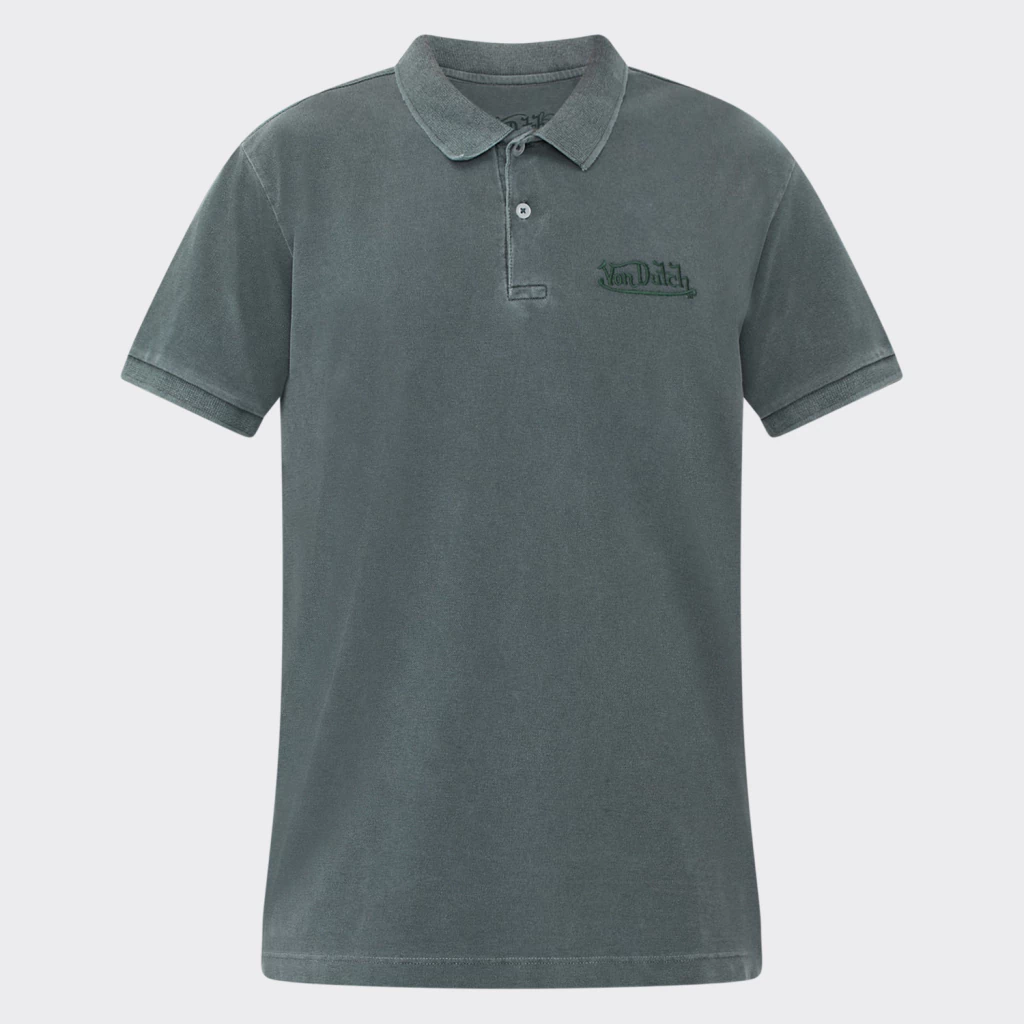 Camisa Polo Stone Von Dutch Mini Logo Signature Verde Militar