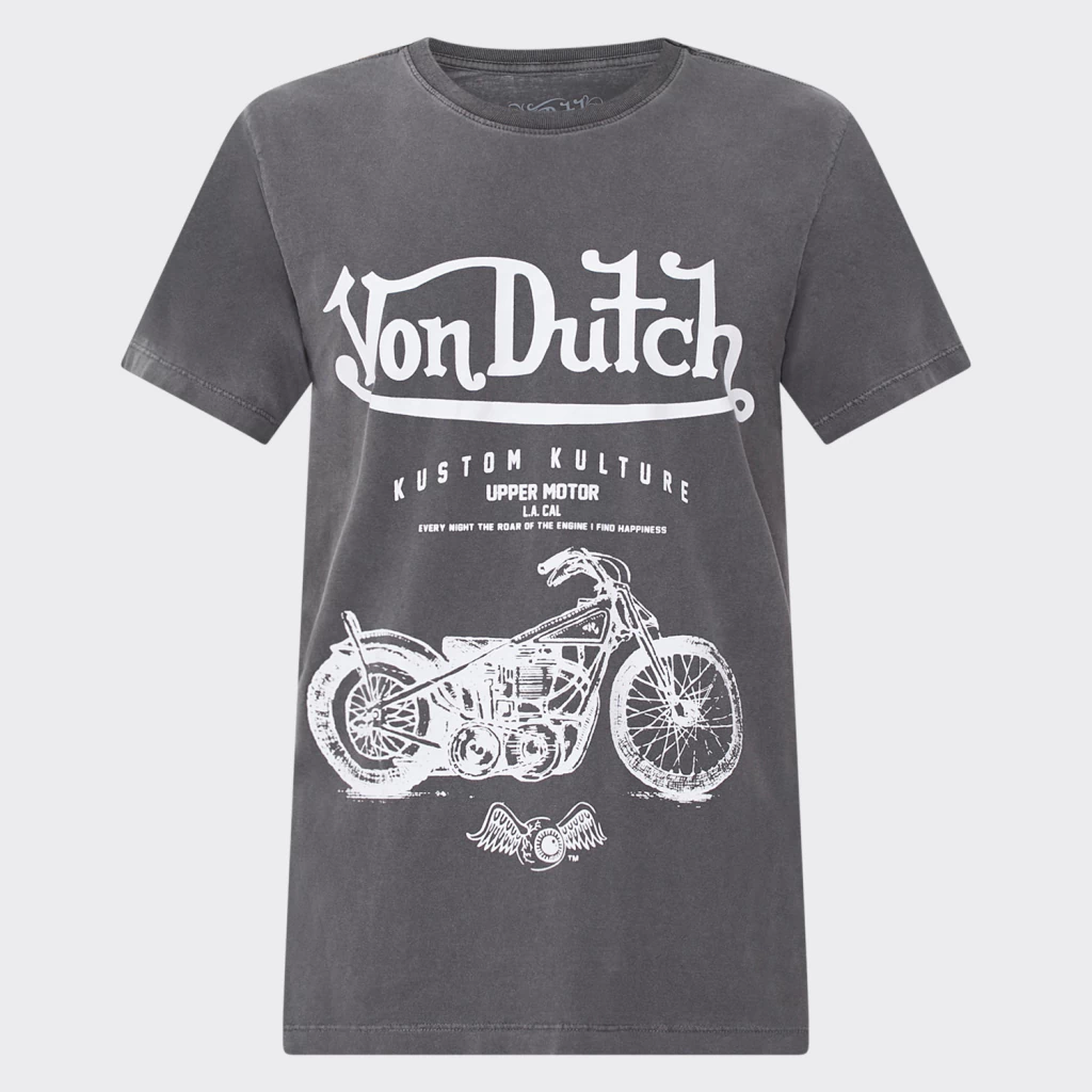 Camiseta Stone Von Dutch Upper Motor Preta - Modelagem Garage