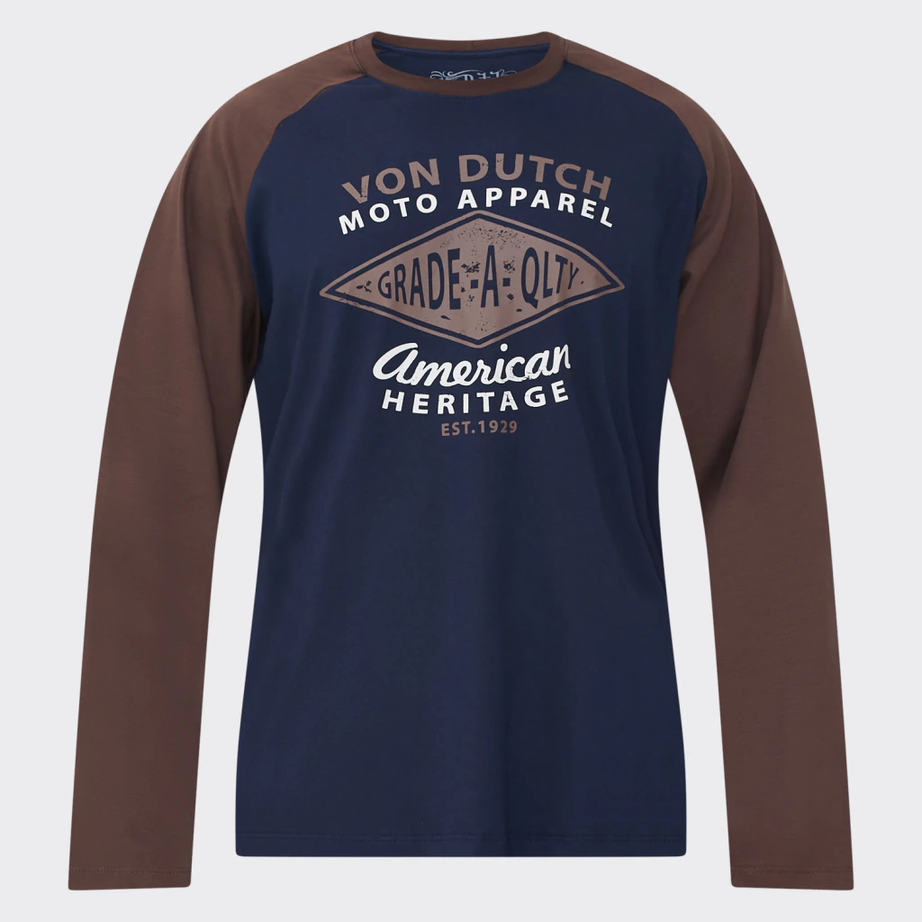 Camiseta ML Raglan Von Dutch Marrom