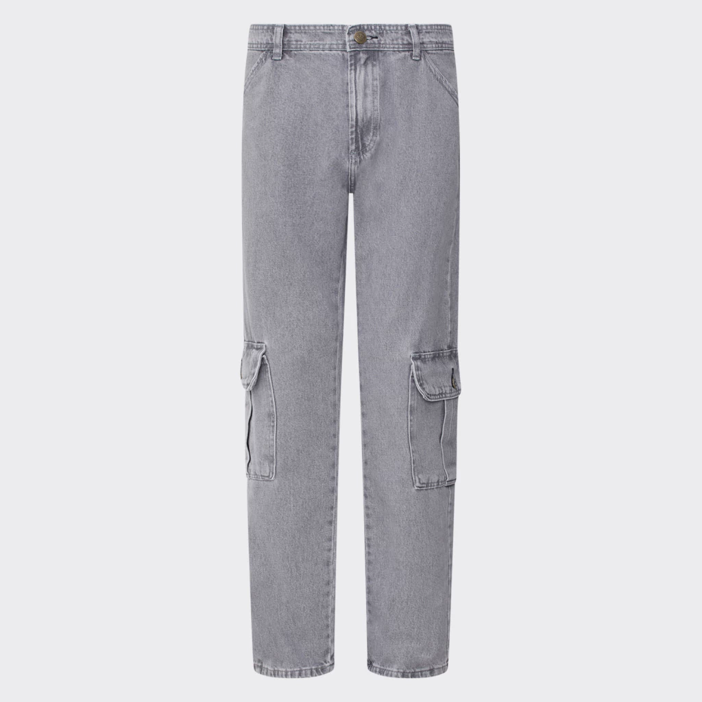 Calça Jeans Cargo Reta Von Dutch Cinza