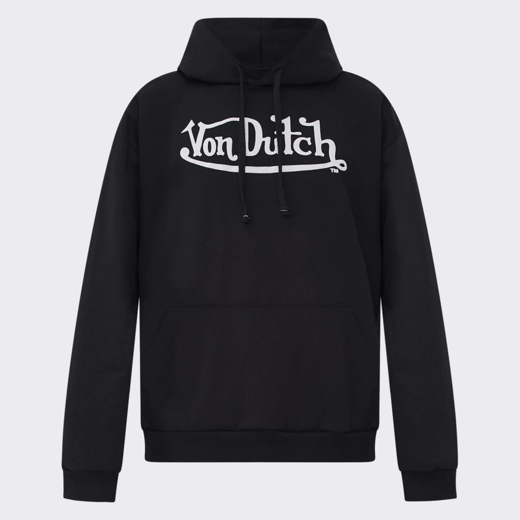 Blusa Moletom Capuz Von Dutch Logo Signature Preta