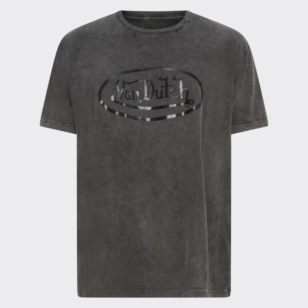 Camiseta Marmorizada Von Dutch Elipse Signature Preta