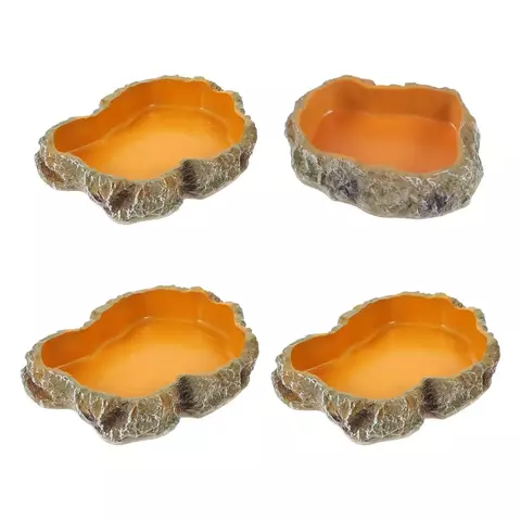 Réptil tigelas de água decorativo terrário habitat decoração resina tigela alime