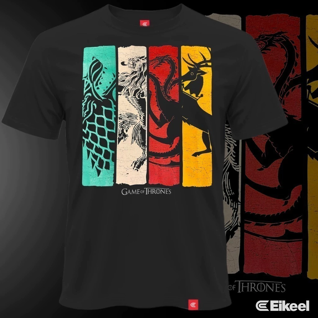 Remera estampada cuatro casas Dragones