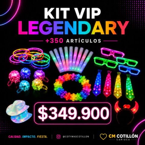 Kit VIP Legendary – Más de 350 Artículos de Cotillón Carioca