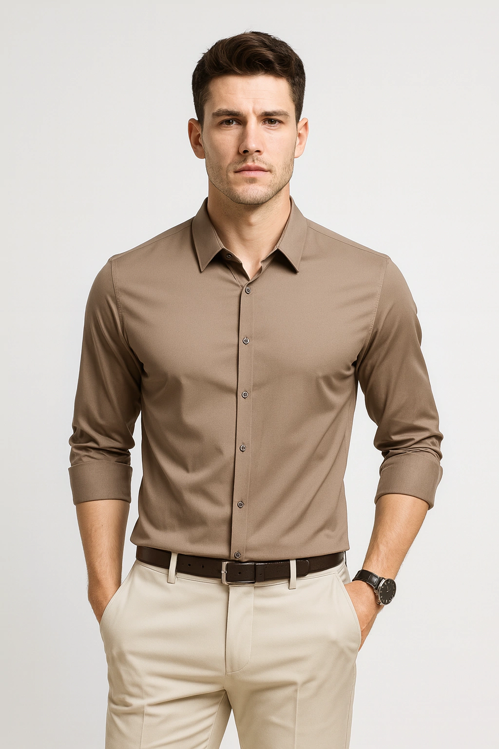 Camisa Strech Premium ORLEN - Slim Fit Acetinada