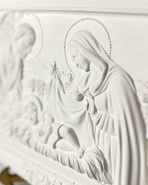 Quadro Sagrada Família Gesso Cru Especial Para Pintura Artesanato 3D