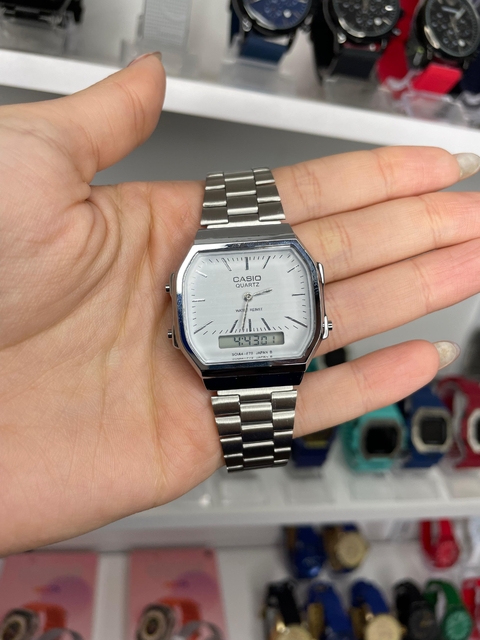 CASIO VINTAGE UNISSEX -PRATA/AÇO INOXIDÁVEL/A PROVA D ÁGUA