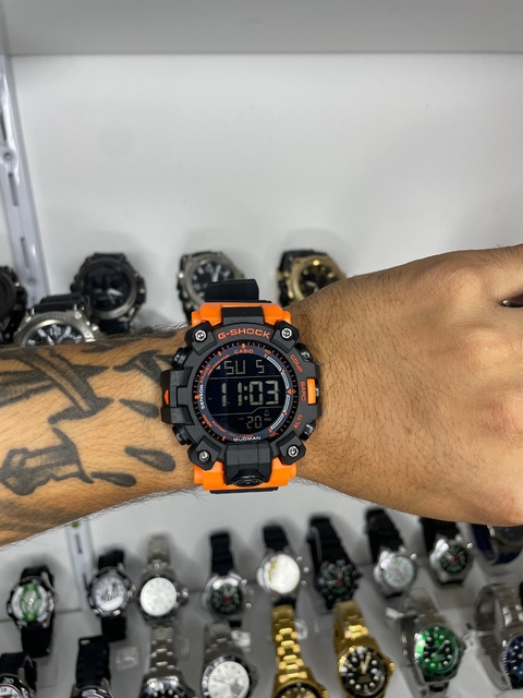 GSHOCK MUDMAN GW 9500 - PRETO E LARANJA/PULSEIRA DE BORRACHA/A PROVA D ÁGUA