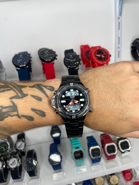 CITIZEN AQUALAND C500 - PRETO/SÉRIE BLACK/PULSEIRA DE AÇO/A PROVA D ÁGUA