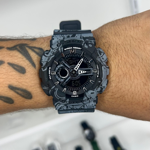 GSHOCK GA-110 ONE PIECE - PRETO/PULSEIRA DE BORRACHA/A PROVA D ÁGUA/50 MM