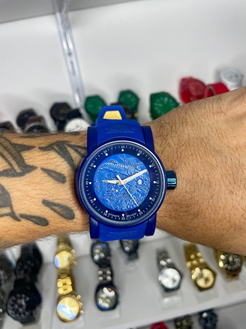 INVICTA YAKUZA - AZUL/PULSEIRA DE BORRACHA/A PROVA D ÁGUA