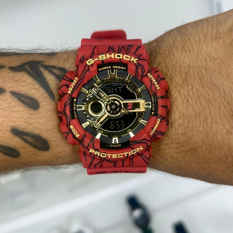 GSHOCK GA-110 DRAGON BALL Z - VERMELHO E LARANJA/PULSEIRA DE BORRACHA/A PROVA D ÁGUA/50 MM