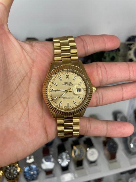 DATEJUST - DOURADO/FUNDO DOURADO/A PROVA D ÁGUA