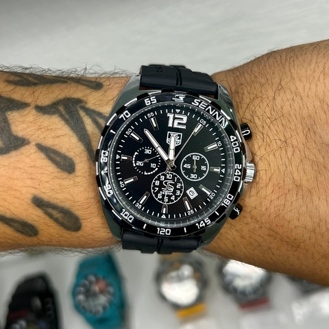 TAG HEUER AYRTON SENNA - PRETO/PULSEIRA DE BORRACHA/A PROVA D ÁGUA/49 MM