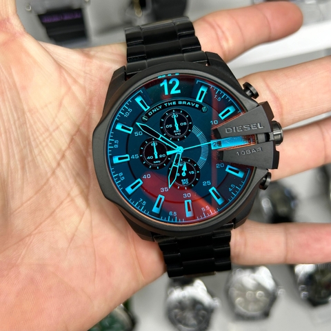 DIESEL 10 BAR CAMALEÃO PRETO AAA+ PREMIUM - PRETO/A PROVA D ÁGUA/FUNCIONAL/PULSEIRA DE AÇO