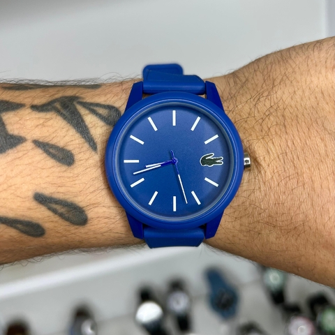 LACOSTE 12.12 - AZUL/PULSEIRA DE SILICONE/45MM