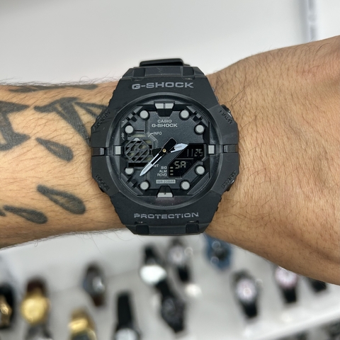 GSHOCK B001G - PRETO/A PROVA D ÁGUA/45 MM