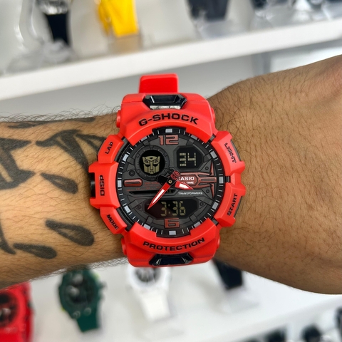 GSHOCK GBA 920 TRANSFORMERS VERMELHO - PULSEIRA DE BORRACHA/50MM