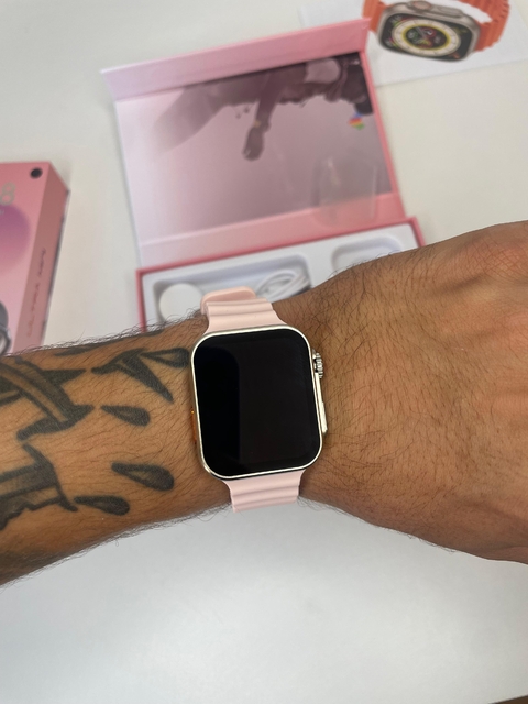 SMARTWATCH HW68 ULTRA MINI 41MM - PRATA/ACOMPANHA 2 PULSEIRAS