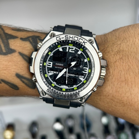 GSHOCK STEEL TOKYO - PRATA/PULSEIRA DE BORRACHA/CAIXA DE AÇO/55MM