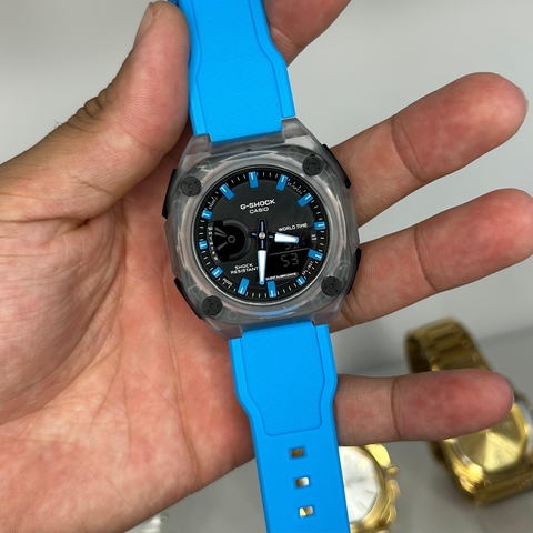 GSHOCK GW-2400 - AZUL CLARO/A PROVA D ÁGUA/PULSEIRA DE BORRACHA/45 MM