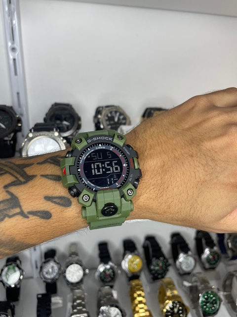GSHOCK MUDMAN GW 9500 - VERDE MILITAR/PULSEIRA DE BORRACHA/A PROVA D ÁGUA