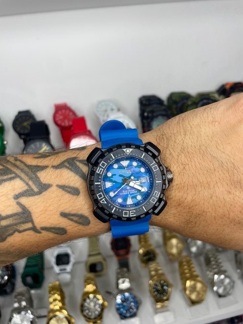 CITIZEN NEW TUNA - AZUL/PULSEIRA DE BORRACHA/A PROVA D ÁGUA/46 MM