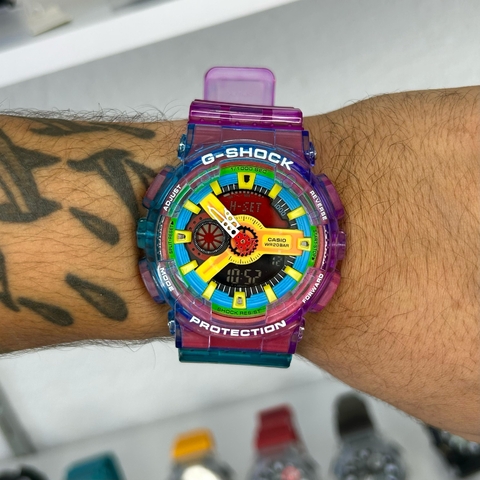 GSHOCK GA-110 - TRANSLÚCIDO/PULSEIRA DE BORRACHA/A PROVA D ÁGUA/50 MM