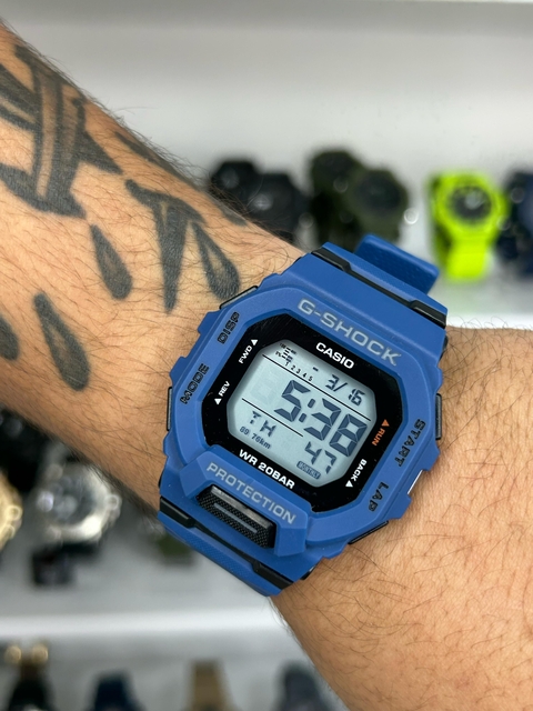 GSHOCK GBD 200 - AZUL/PULSEIRA DE BORRACHA/A PROVA D ÁGUA/45 MM