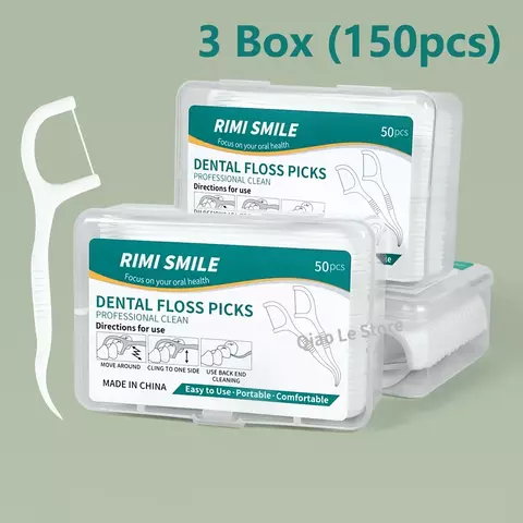 500 pçs - Eficiente Fio Dental para limpeza instantânea com haste de palito descartável e fio de alta eficiência. - comprar online