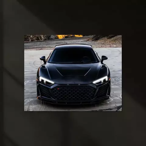 Audi R8 Preto Neon LED Metal 50x25cm - comprar online