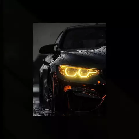 BMW M4 Neon LED Metal -- 100x60 cm