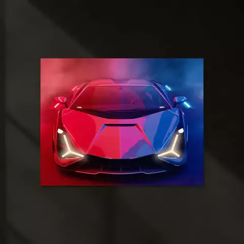 Lamborghini Sián Neon LED Metal 50x25cm - comprar online