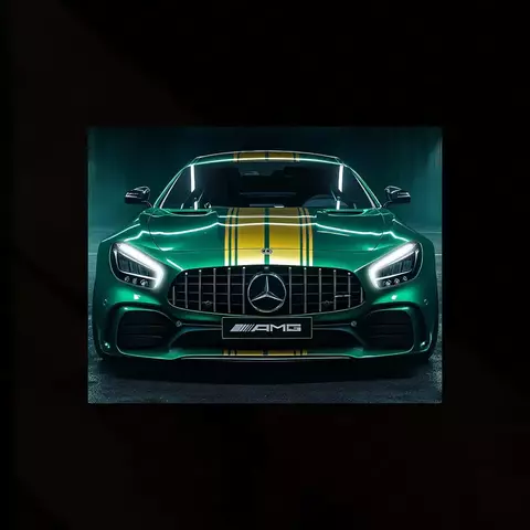 Mercedes Racing Neon LED Metal 100x60 cm - comprar online