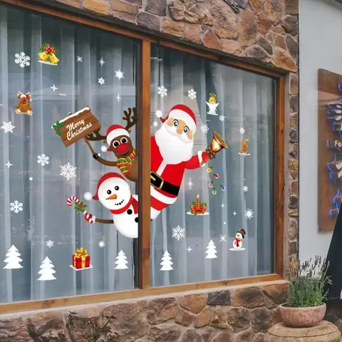 Natal 2025 adesivo de janela - decoração de natal para casa enfeites - comprar online