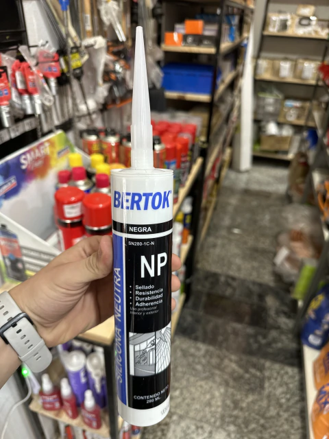 SILICONA NEUTRA NEGRO BERTOK 280ML