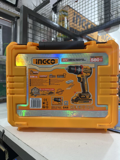 CIDLI20558-4 ATORNILLADOR TALADRO COMPACTO 13MM 55NM 20V SIN CARBONES + 2 BATERIAS 2AH + CARGADOR 2A