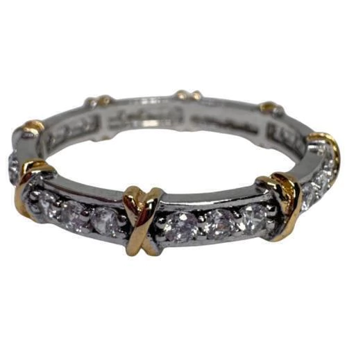 ANEL X PRATA E DOURADO