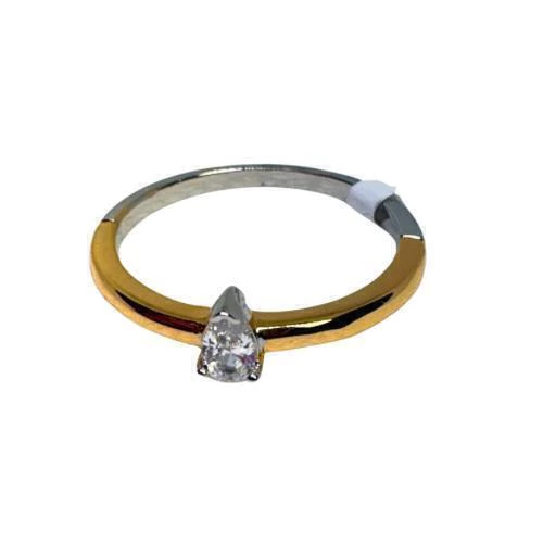 ANEL SOLITÁRIO DOURADO COM PEDRARIA