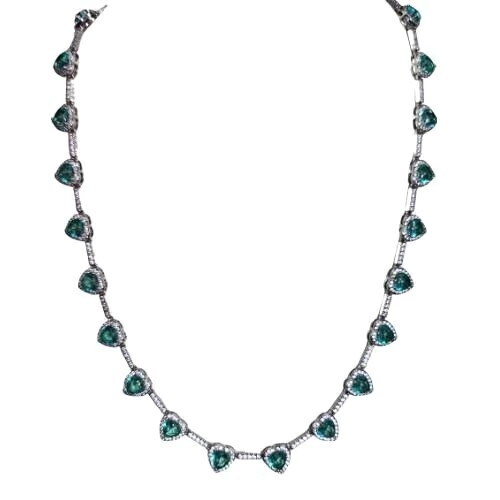 COLAR CORAÇÃO CRAVEJADO VERDE