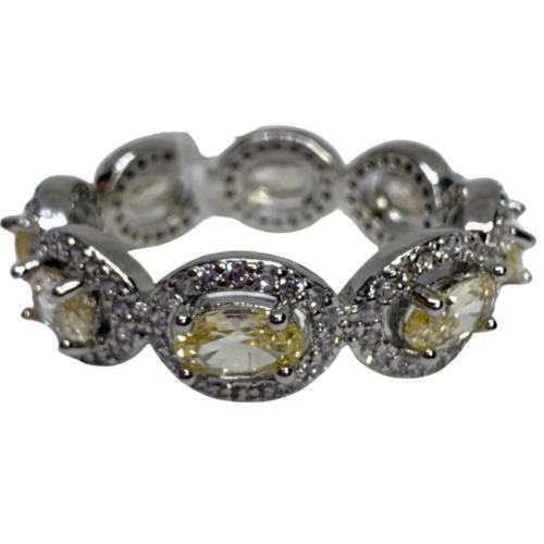 ALIANÇA CRAVEJADA AMARELA